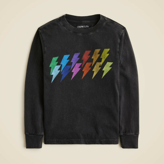 Kids Kids' long-sleeve lightning bolt graphic T-shirt - J.Crew