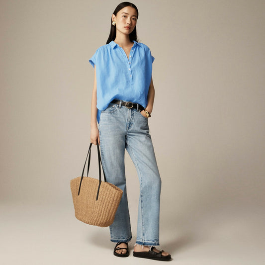 Women New Capitaine shirt in Baird McNutt Irish linen - J.Crew