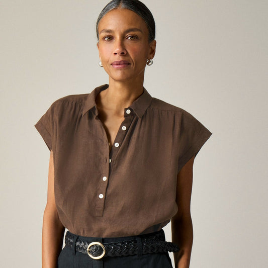 Women New Capitaine shirt in Baird McNutt Irish linen - J.Crew