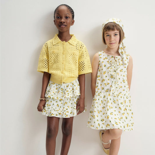 Kids Girls' drop-waist ruffle dress in blurry rose print - J.Crew