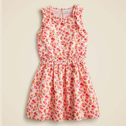 Kids Girls' ruffle-trim dress in linen-cotton blend - J.Crew