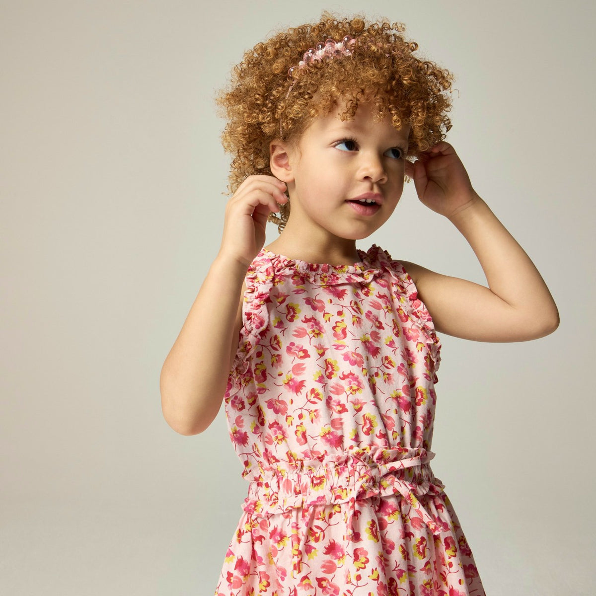 Kids Girls' ruffle-trim dress in linen-cotton blend - J.Crew