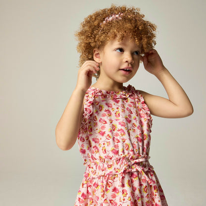 Kids Girls' ruffle-trim dress in linen-cotton blend - J.Crew