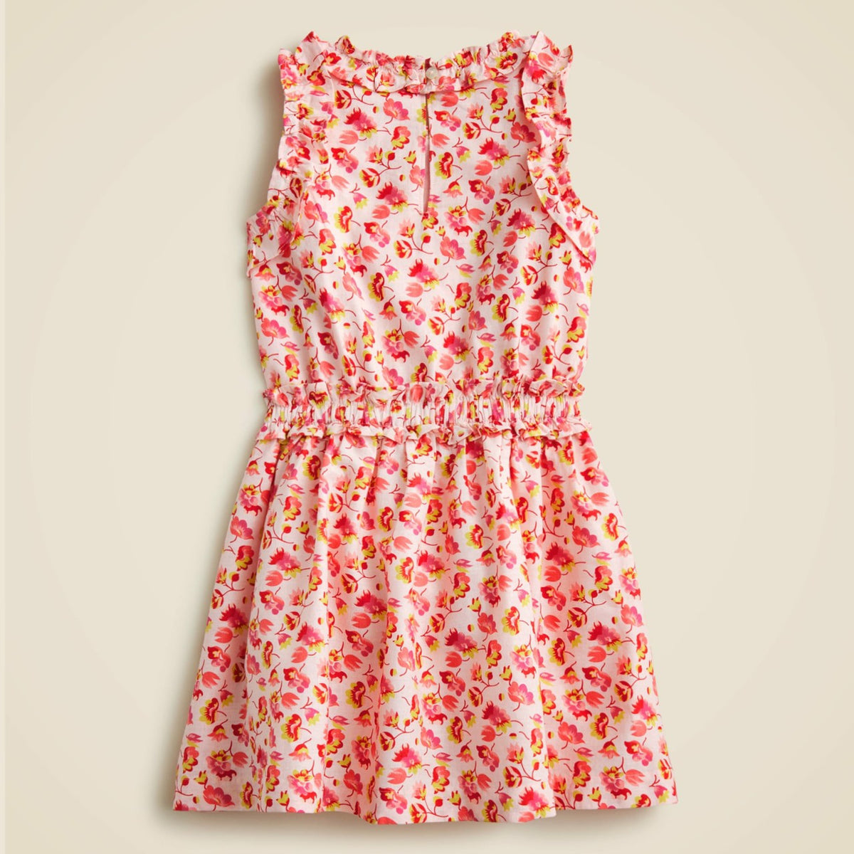 Kids Girls' ruffle-trim dress in linen-cotton blend - J.Crew