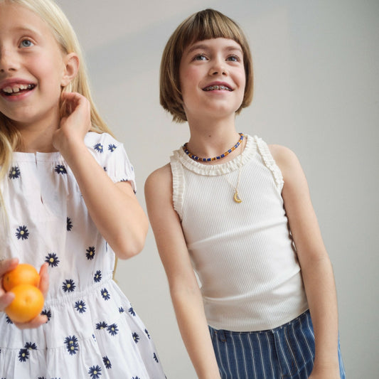 Kids Girls' everyday ruffle-trim tank top in vintage rib - J.Crew