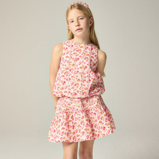 Kids Girls' bubble tank top in linen-cotton blend floral - J.Crew