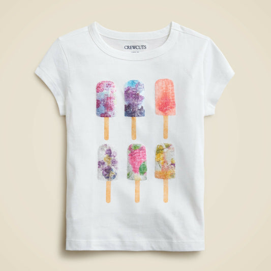 Kids Girls' short-sleeve ice pop graphic T-shirt with sequins - J.Crew