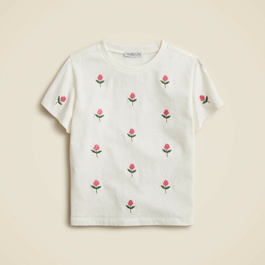 Kids Girls' short-sleeve embroidered tulip graphic T-shirt - J.Crew