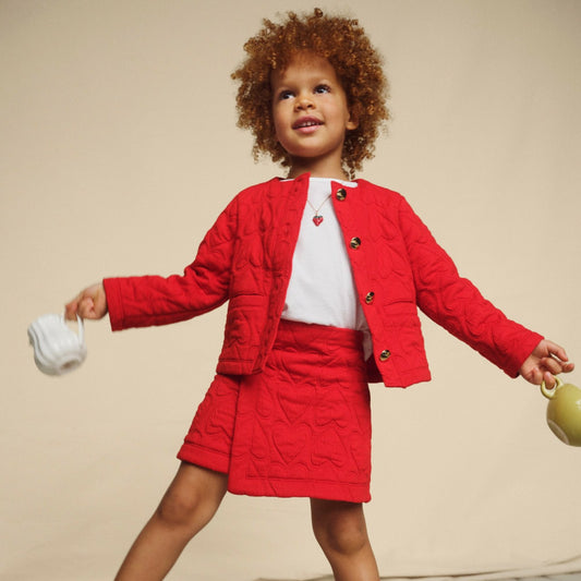 Kids Girls' heart-quilted wrap skirt - J.Crew