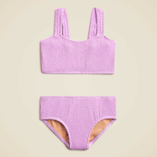 Kids Girls' smocked two-piece swimsuit with UPF 50+ fabric - J.Crew