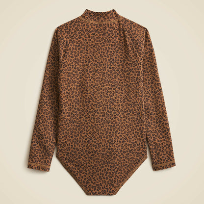 Kids Girls' zip-up rash guard one-piece with UPF 50+ fabric - J.Crew