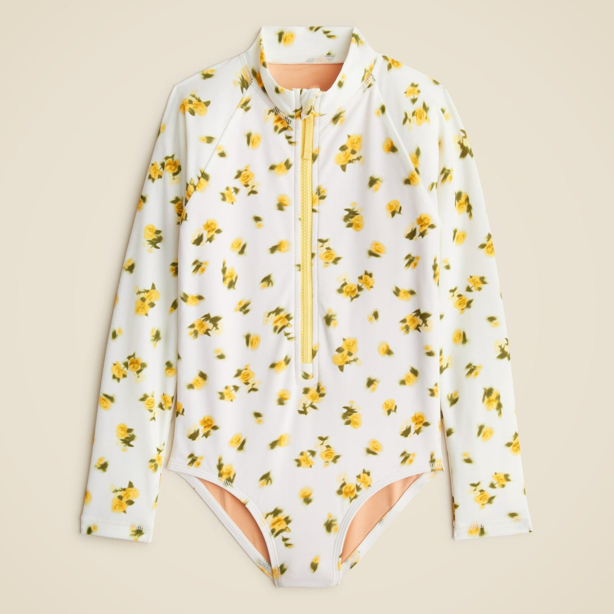 Kids Girls' zip-up rash guard one-piece with UPF 50+ fabric - J.Crew