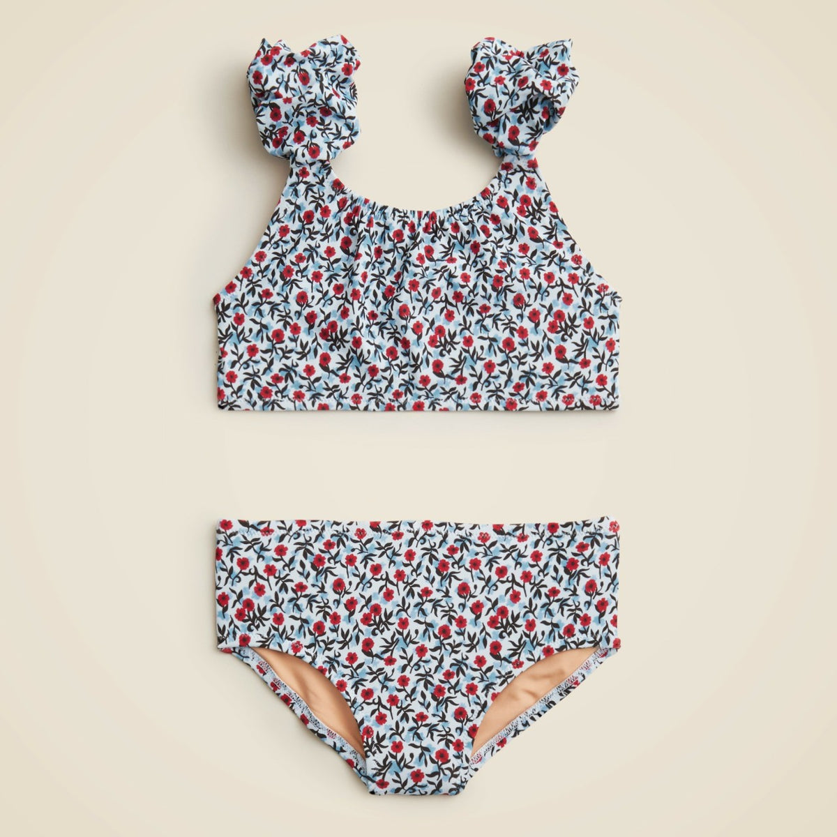 Kids Girls' puff-sleeve two-piece swimsuit with UPF 50+ fabric - J.Crew