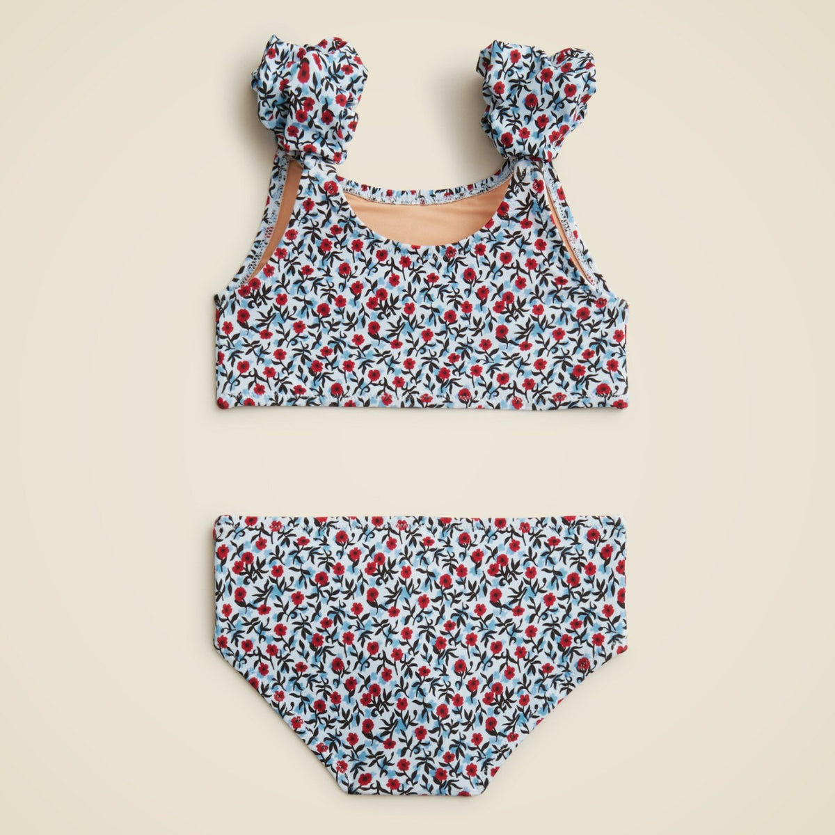 Kids Girls' puff-sleeve two-piece swimsuit with UPF 50+ fabric - J.Crew