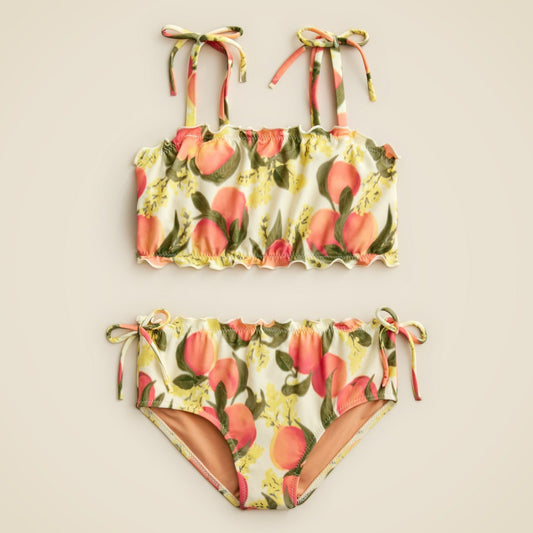 Kids Girls' lettuce-edge two-piece swimsuit with UPF 50+ fabric - J.Crew