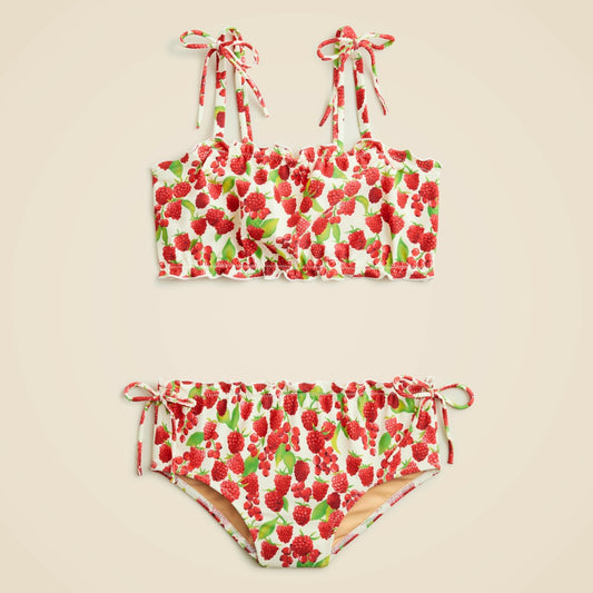 Kids Girls' lettuce-edge two-piece swimsuit with UPF 50+ fabric - J.Crew