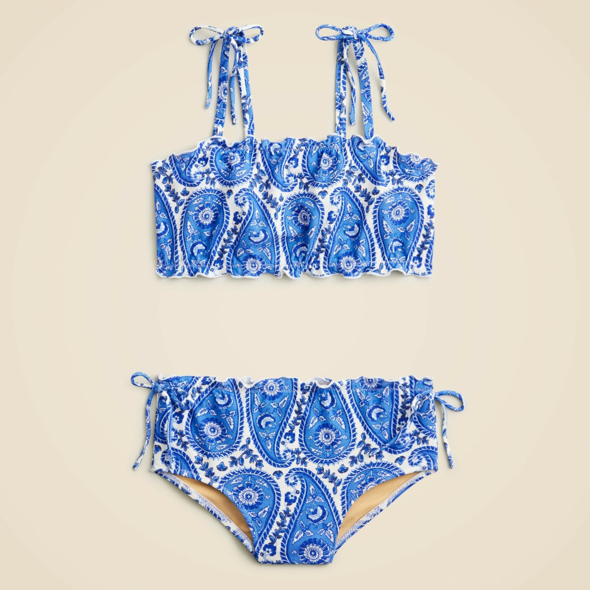 Kids Girls' lettuce-edge two-piece swimsuit with UPF 50+ fabric - J.Crew