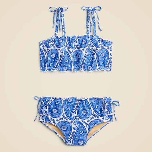 Kids Girls' lettuce-edge two-piece swimsuit with UPF 50+ fabric - J.Crew