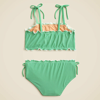 Kids Girls' lettuce-edge two-piece swimsuit with UPF 50+ fabric - J.Crew
