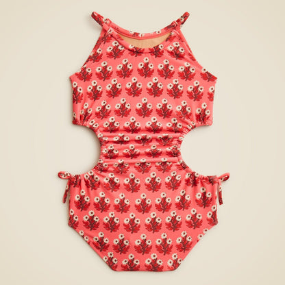 Kids Girls' side-cutout one-piece swimsuit with UPF 50+ fabric - J.Crew