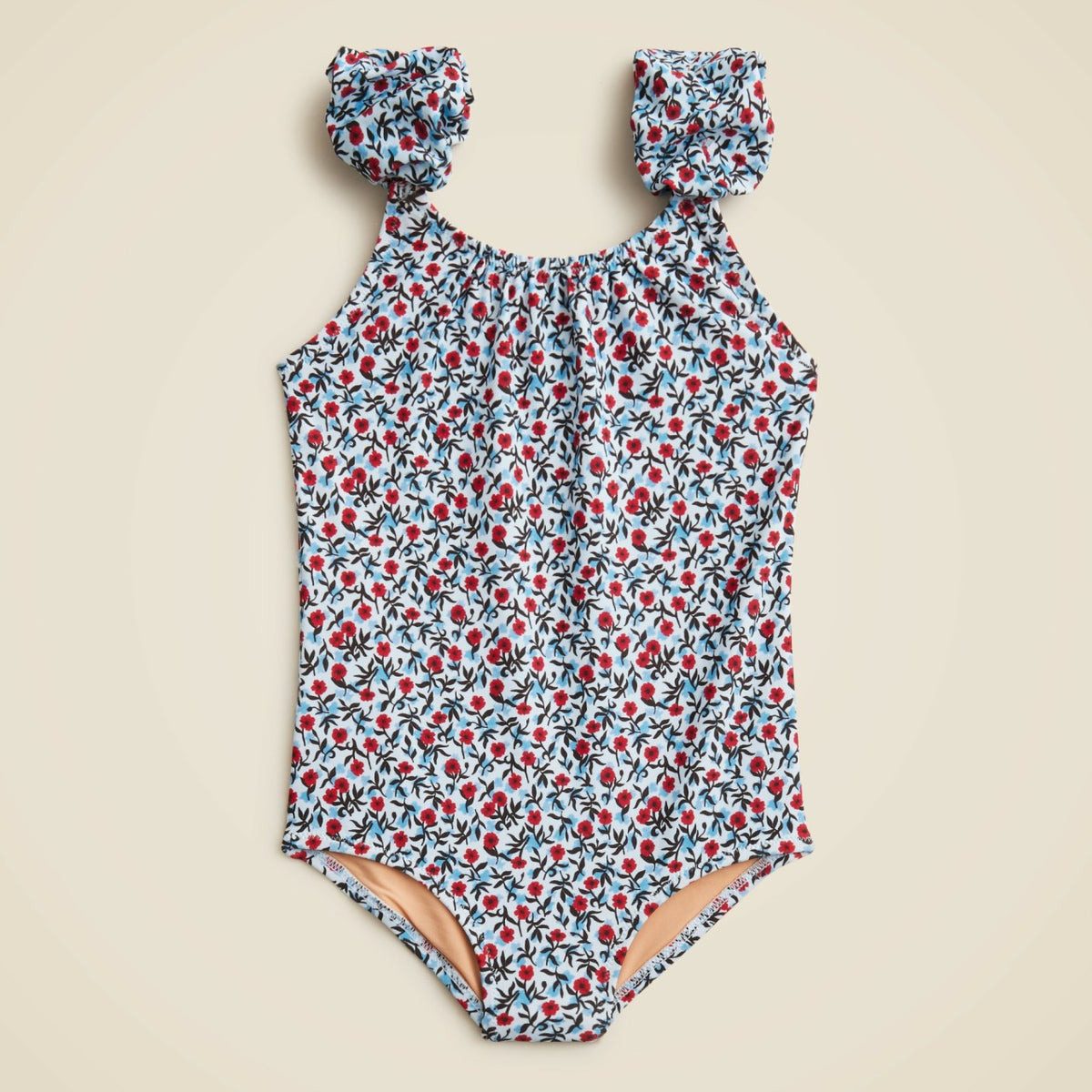 Kids Girls' puff-sleeve one-piece swimsuit with UPF 50+ fabric - J.Crew