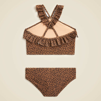 Kids Girls' ruffle halter-neck two-piece swimsuit with UPF 50+ fabric - J.Crew