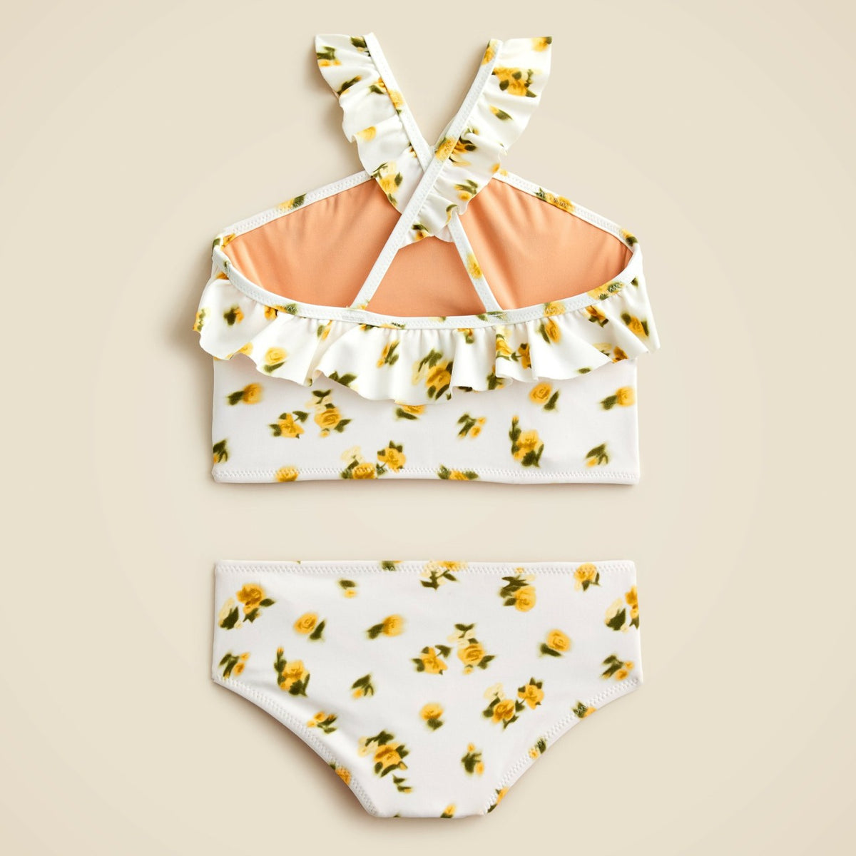 Kids Girls' ruffle halter-neck two-piece swimsuit with UPF 50+ fabric - J.Crew