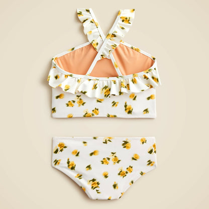 Kids Girls' ruffle halter-neck two-piece swimsuit with UPF 50+ fabric - J.Crew