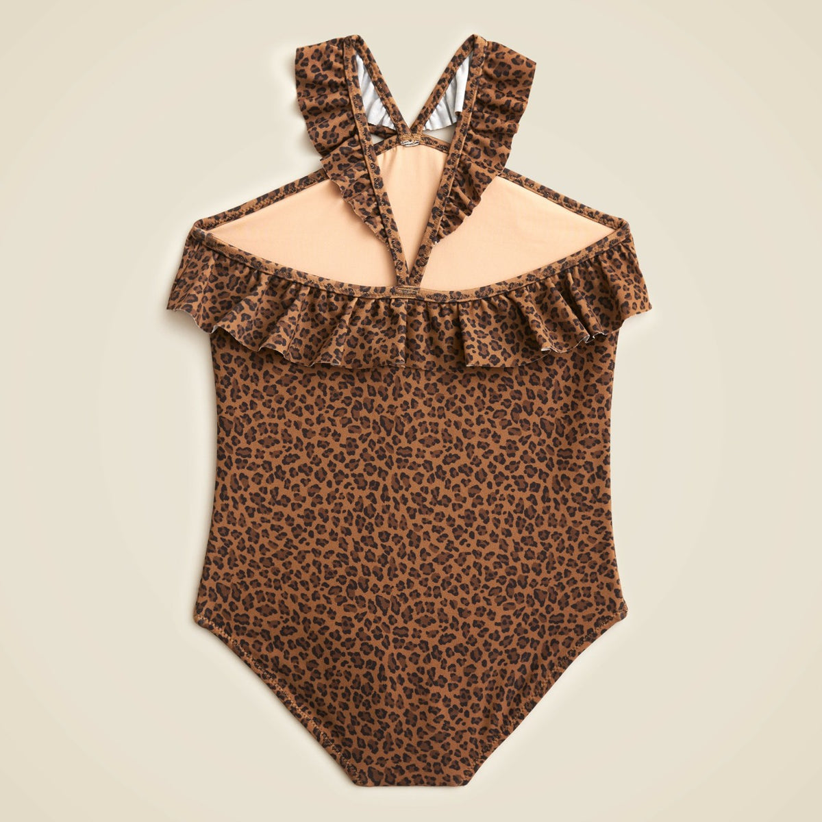 Kids Girls' ruffle halter-neck one-piece swimsuit with UPF 50+ fabric - J.Crew