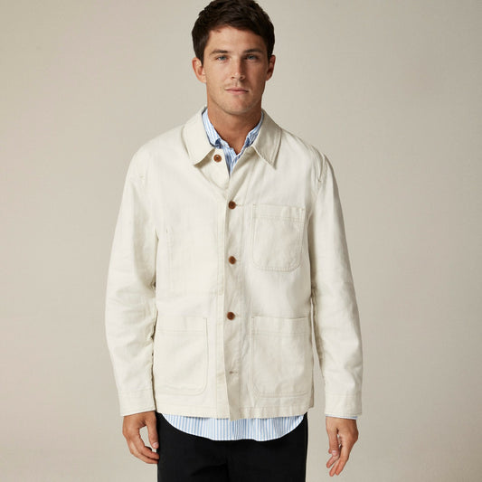 Men Cotton-linen blend chore jacket - J.Crew