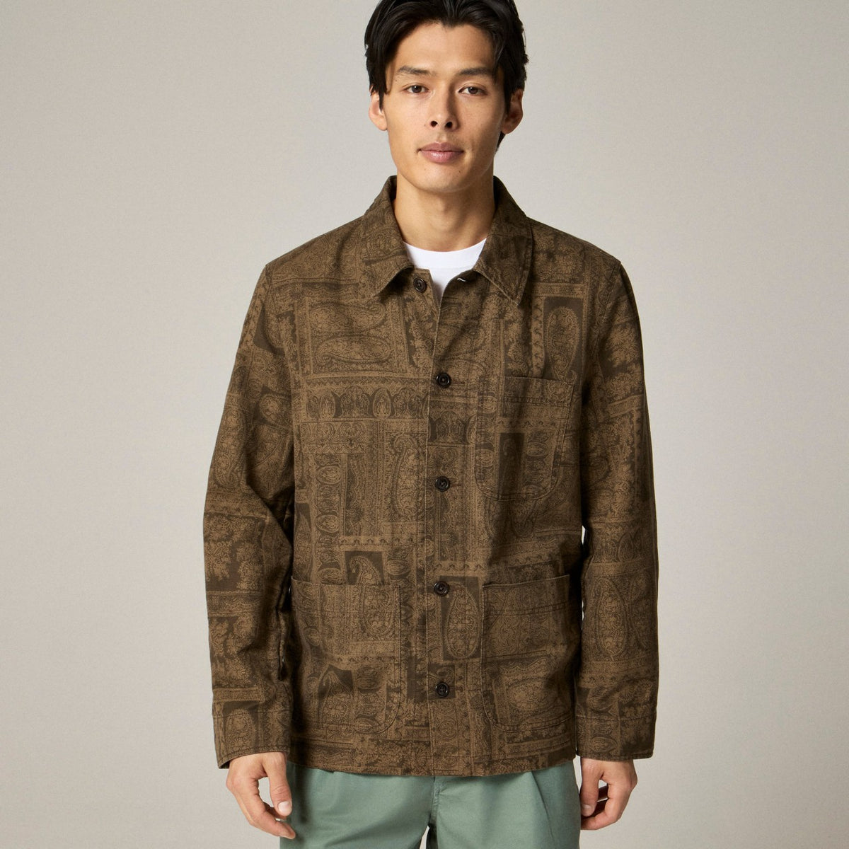 Men Cotton-linen blend chore jacket - J.Crew