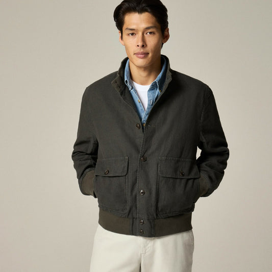 Men Flight jacket in linen-cotton blend - J.Crew