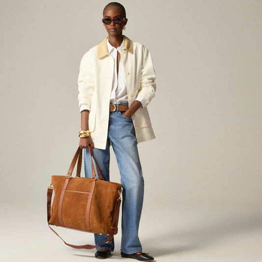 Women Berkeley overnight tote in suede - J.Crew