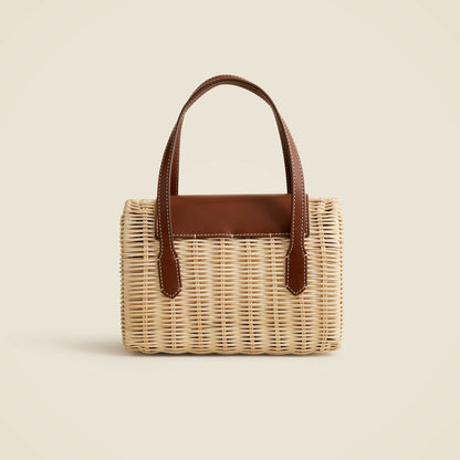 Women Small rattan top-handle bag - J.Crew