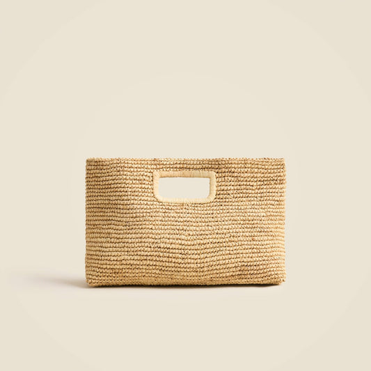 Women Handknotted raffia rectangular clutch - J.Crew