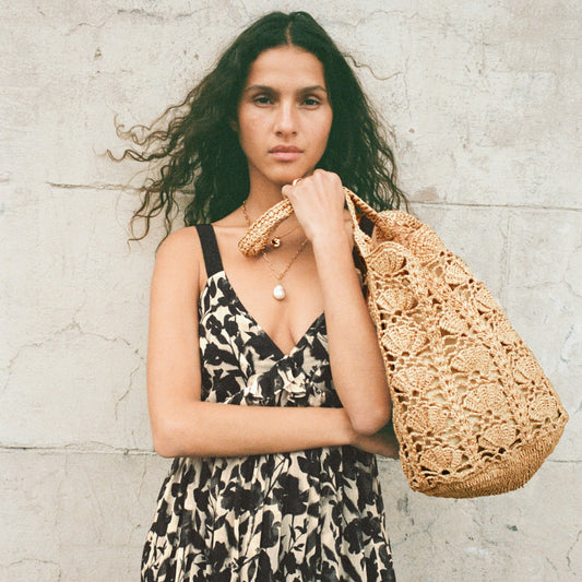 Women Handknotted faux-raffia bucket bag - J.Crew