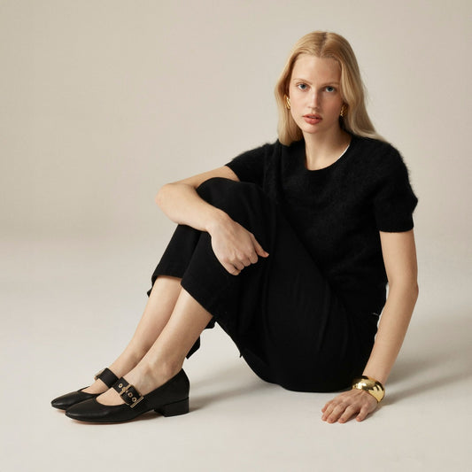Women Teagan Mary Jane heels in leather with satin strap - J.Crew