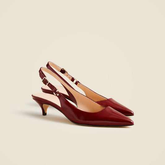 Women Robin kitten heels in Italian crinkle patent leather - J.Crew