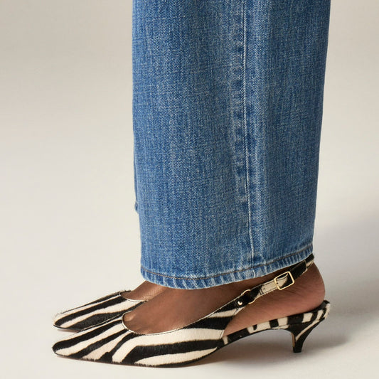 Women Robin kitten heels in zebra-print calf hair - J.Crew