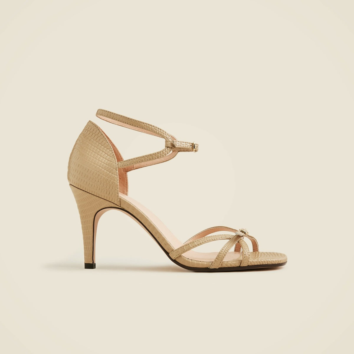 Women Made-in-Italy cage-toe heels in lizard-embossed leather - J.Crew