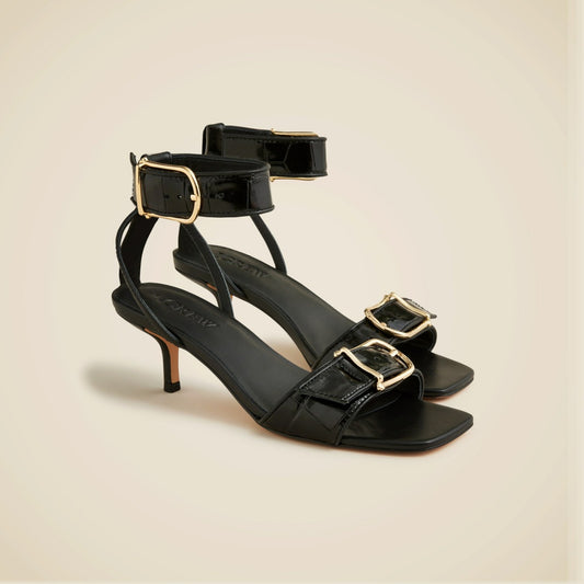 Women Krista kitten-heel sandals in Italian croc-embossed leather - J.Crew