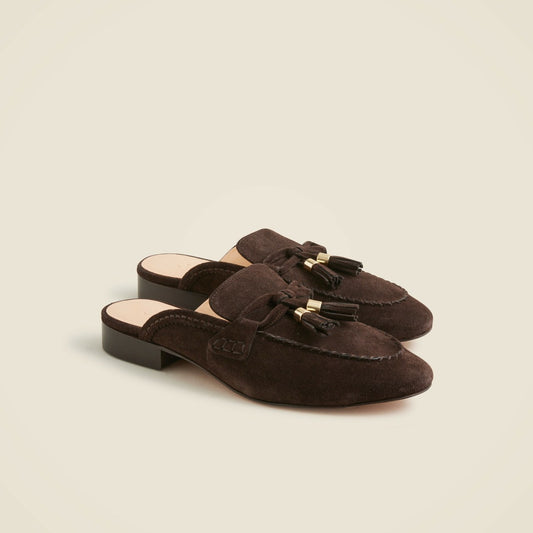 Women Tassel mule loafers in suede - J.Crew