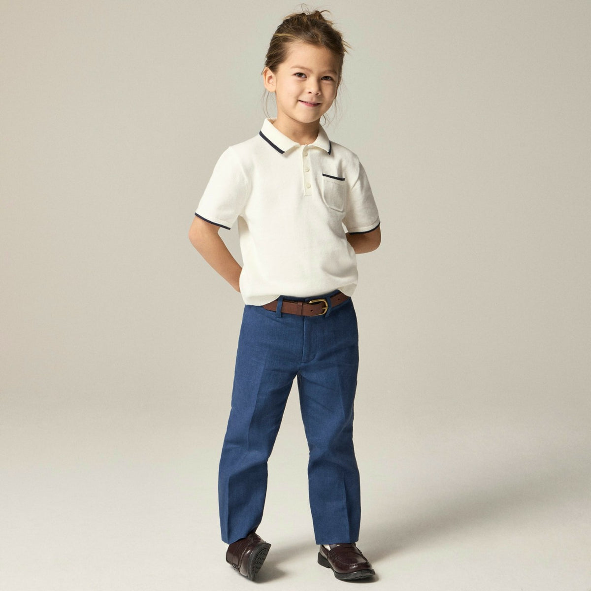 Kids Kids' short-sleeve tipped sweater-polo in cotton - J.Crew