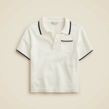 Kids Kids' short-sleeve tipped sweater-polo in cotton - J.Crew