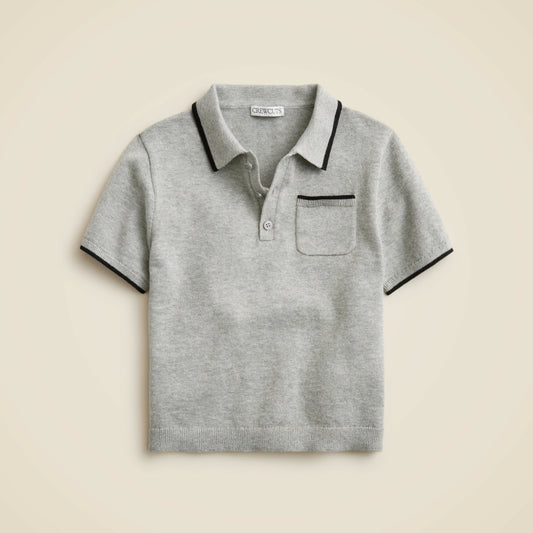 Kids Kids' short-sleeve tipped sweater-polo in cotton - J.Crew
