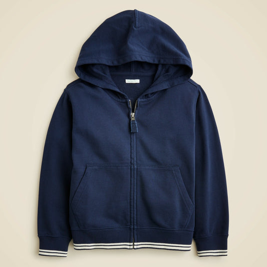 Kids KID by Crewcuts garment-dyed zip-up hoodie with stripes - J.Crew
