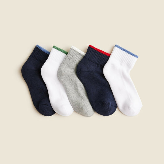 Kids Boys' athletic ankle socks five-pack - J.Crew