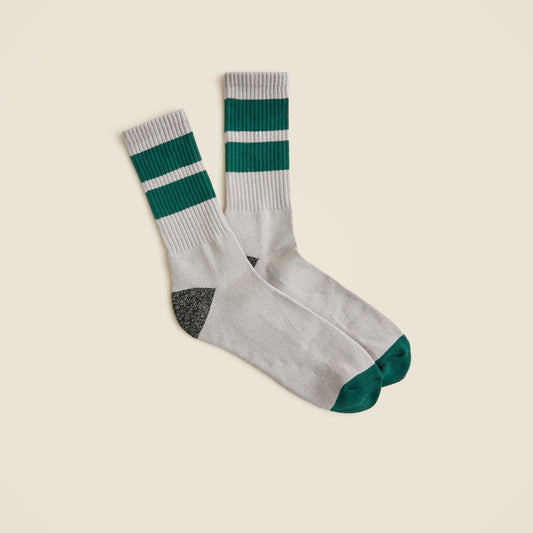 Men Athletic crew socks in gym stripe with COOLMAX&reg; technology - J.Crew