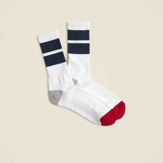 Men Athletic crew socks in gym stripe with COOLMAX&reg; technology - J.Crew