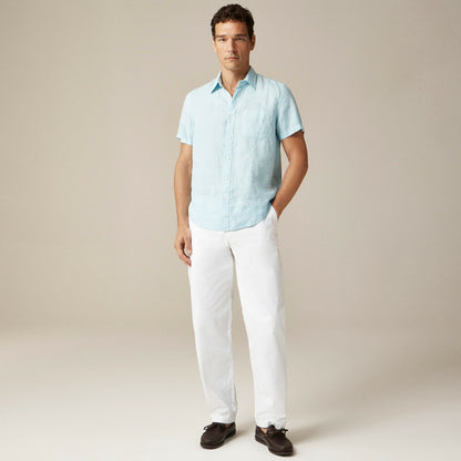 Men Short-sleeve washed linen shirt - J.Crew